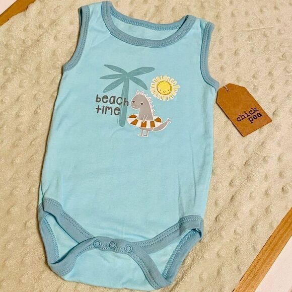 Chick Pea | Beach Time Dino Tank Onesie - Picture 5 of 11
